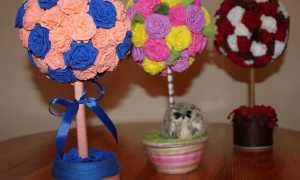 Стильный топиарий из гофрированной бумаги: делаем своими руками