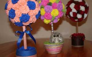 Стильный топиарий из гофрированной бумаги: делаем своими руками